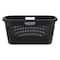 Mind Reader Linen Design 40L Laundry Basket Storage Bin with Handles, Black